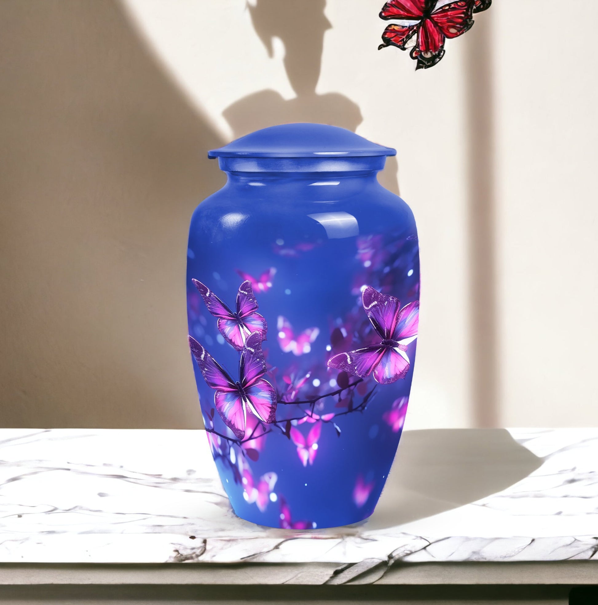 Purple Butterfly Cremation Urns Size 10inch