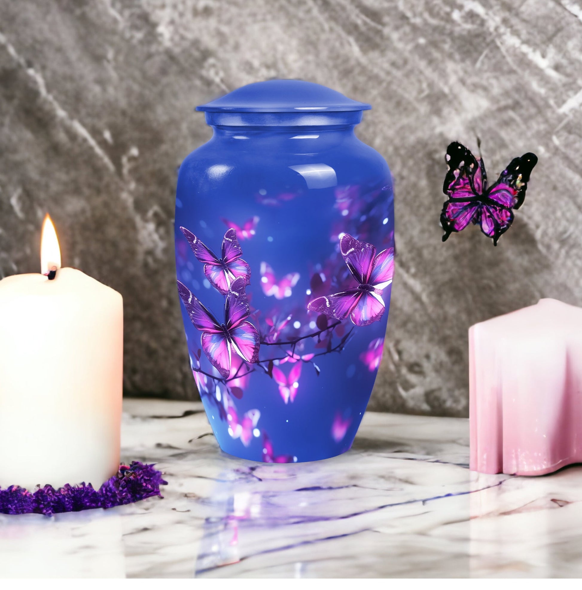 Purple Butterfly Cremation Urns Size 10inch