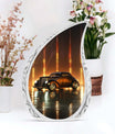 Classic car shaped urn for ashes for women, symbolizing an adult cremation urn and a miniature memorial urn