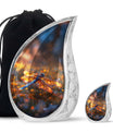 Fiery Dragonfly Dreams - Dragonfly Urn Memorial, Funeral Shape Urn