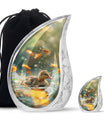Dawn Flower Duckling - Duck Urn Large Memorial, Funeral Urn For Ashes
