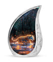 Fiery Rain Stride - Tiger Urn Memorial, Funeral Cremation Urn For Ashes