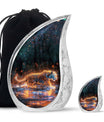 Fiery Rain Stride - Tiger Urn Memorial, Funeral Cremation Urn For Ashes