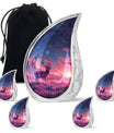 Crimson Twilight Vigil - Deer Urn Memorial, Funeral Cremation Urn