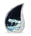 Wolf Wanderlust - Wolf Urn Memorial, Funeral Cremation Urn For Ashes