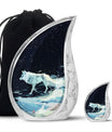 Wolf Wanderlust - Wolf Urn Memorial, Funeral Cremation Urn For Ashes