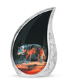 Crimson Shadow Howl - Wolf Urn Memorial, Funeral Shape Urn