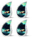 Aurora Borealis - Wolf Urn Large Memorial, Funeral Urn For Ashes