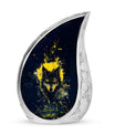 Electric Lupine - Wolf Urn Memorial, Funeral Cremation Urn For Ashes