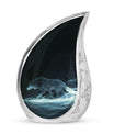 Celestial Wraith Wolf - Wolf Urn Large Memorial, Funeral Urn For Ashes
