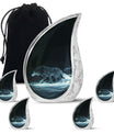 Celestial Wraith Wolf - Wolf Urn Large Memorial, Funeral Urn For Ashes