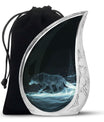Celestial Wraith Wolf - Wolf Urn Large Memorial, Funeral Urn For Ashes