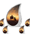 Old Men In Sunset With - Dog Urn Memorial, Funeral Shape Urn