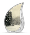 Snowflakes Urn For Ashes Female Memorial, Funeral Shape Urn