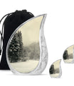 Snowflakes Urn For Ashes Female Memorial, Funeral Shape Urn