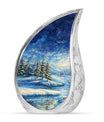 Snowflakes Small Urn Large Memorial, Funeral Urn For Ashes