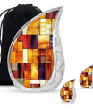 Stained Glass Cool Urn Ashes Memorial, Funeral Cremation Urn For Ashes