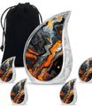 Abstract Theme Large Urn With 4 Keepsake Urn