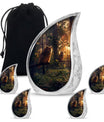 Owl Theme Large Urn With 4 Keepsake Urn