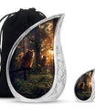 Owl Theme Large Urn With 1 Keepsake Urn