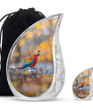Macaw Parrot Theme Large Urn With 1 Keepsake Urn