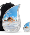 Turtle Theme Large Urn With 1 Keepsake Urn