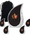 Mapple Leaf Theme Large Urn With 4 Keepsake Urn