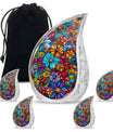 Flowers Theme Large Urn With 4 Keepsake Urn