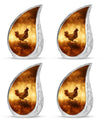 Chicken Theme 3 Inch Keepsake Pack of 4