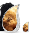 Cowboy Theme Large Urn With 1 Keepsake Urn