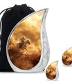 Cowboy Theme Large Urn With 2 Keepsake Urn