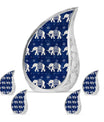 Elephant Family Theme Large Urn With 4 Keepsake Urn