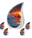 Ocean Waves Theme Large Urn With 4 Keepsake Urn