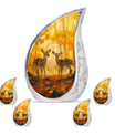 Deer Family Theme Large Urn With 4 Keepsake Urn