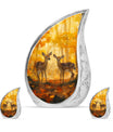 Deer Family Theme Large Urn With 2 Keepsake Urn
