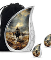 Cowboy Theme Large Urn With 2 Keepsake Urn