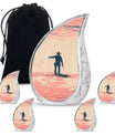 Cowboy Theme Large Urn With 4 Keepsake Urn