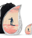 Cowboy Theme Large Urn With 1 Keepsake Urn