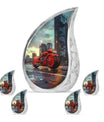Motorcycle Theme Large Urn With 4 Keepsake Urn