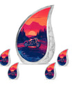 Motorcycle Theme Large Urn With 4 Keepsake Urn