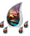 Horse Theme Large Urn With 4 Keepsake Urn