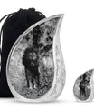 Lion Theme Large Urn With 1 Keepsake Urn