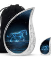 Runing Horse Theme Large Urn With 1 Keepsake Urn