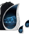 Runing Horse Theme Large Urn With 2 Keepsake Urn
