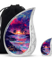 Sunset Theme Large Urn With 1 Keepsake Urn