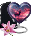 Crimson Twilight Vigil - Deer Urn Memorial, Funeral Cremation Urn