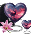Crimson Twilight Vigil - Deer Urn Memorial, Funeral Cremation Urn