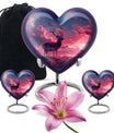 Crimson Twilight Vigil - Deer Urn Memorial, Funeral Cremation Urn
