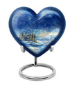Snowflakes Small Urn Large Memorial, Funeral Urn For Ashes