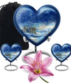 Snowflakes Small Urn Large Memorial, Funeral Urn For Ashes